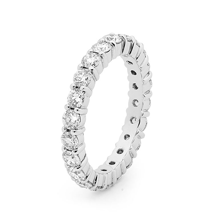 18ct White Gold Full Circle Diamond Wedding Eternity Ring Eternity