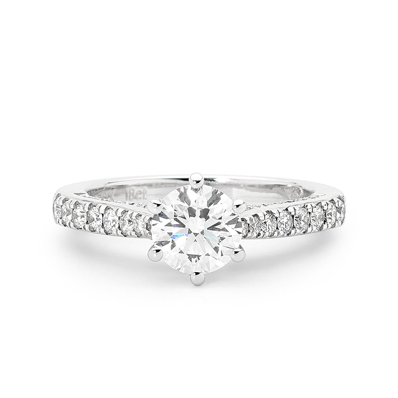 18ct White Gold Valentino Diamond Engagement Ring | Valentino ...