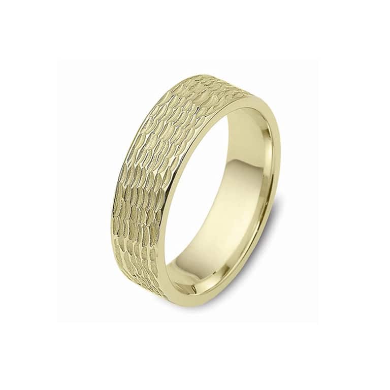 9ct Yellow Gold Gents Textured Wedding Ring | Xennox Diamonds